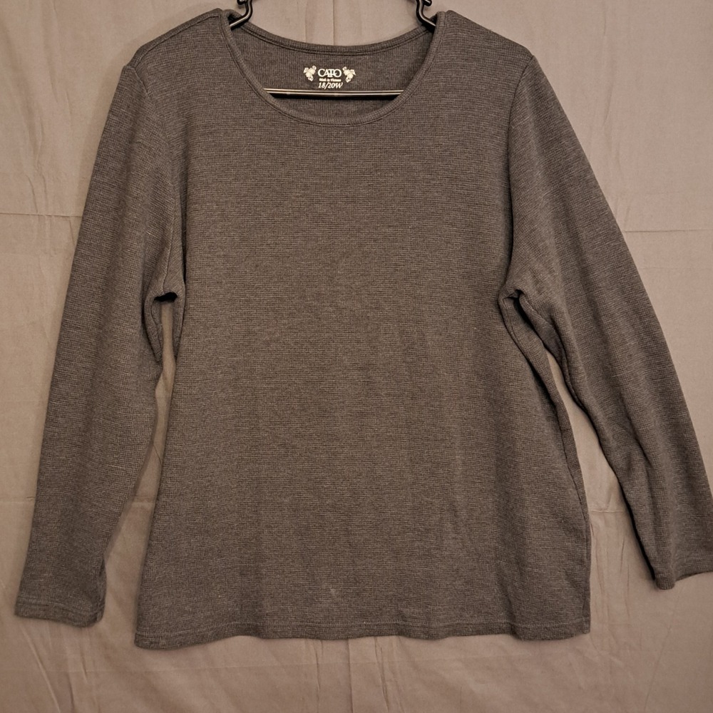 Cato Crewneck Long Sleeve Shirt Womens Size 18/20W Gray